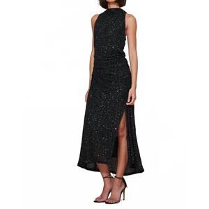 NEW BISHOP + YOUNG sublime halter dress in caviar